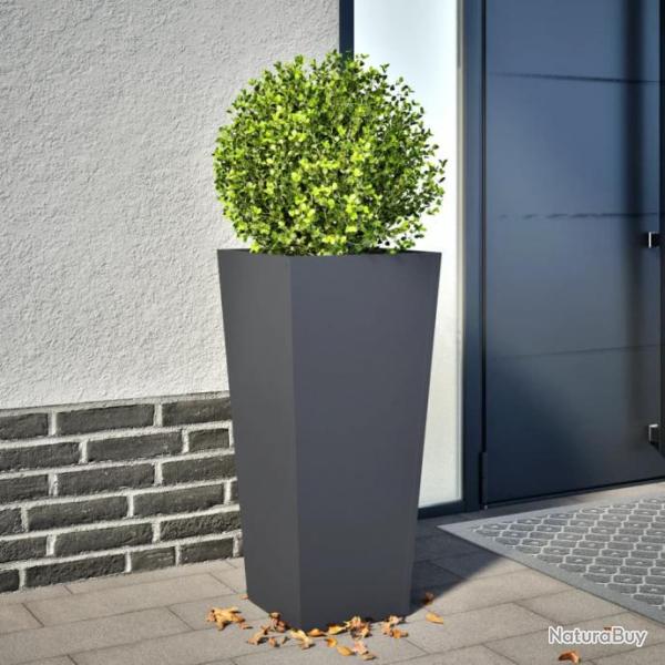 Jardinire anthracite 35x35x75 cm acier