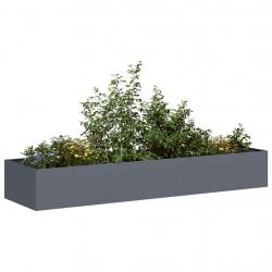 Jardinière anthracite 280x80x40 cm acier alsavelo