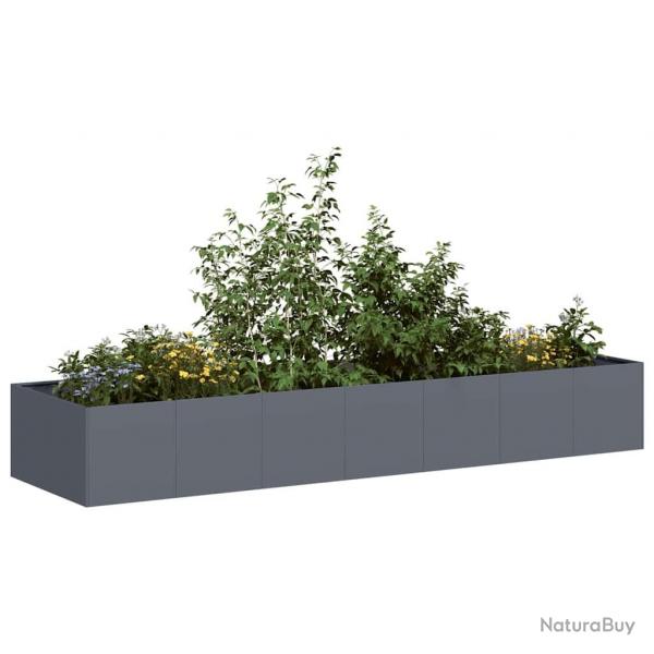 Jardinire anthracite 280x80x40 cm acier alsavelo