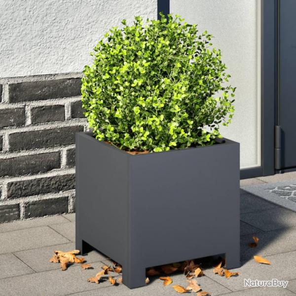 Jardinire anthracite 30x30x30 cm acier alsavelo