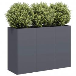 Jardinière anthracite 120x40x80 cm acier laminé à froid alsavelo
