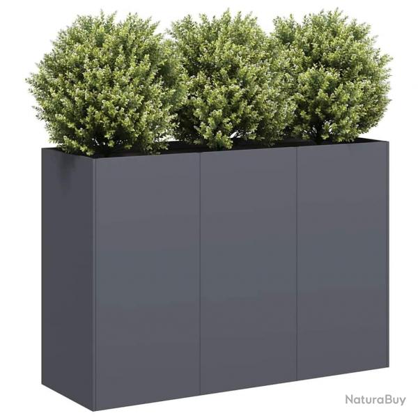 Jardinire anthracite 120x40x80 cm acier lamin  froid alsavelo
