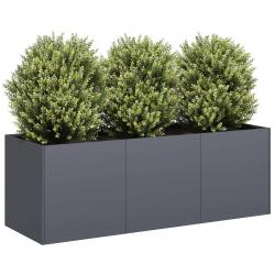 Jardinière anthracite 120x40x40 cm acier laminé à froid alsavelo