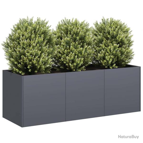 Jardinire anthracite 120x40x40 cm acier lamin  froid alsavelo