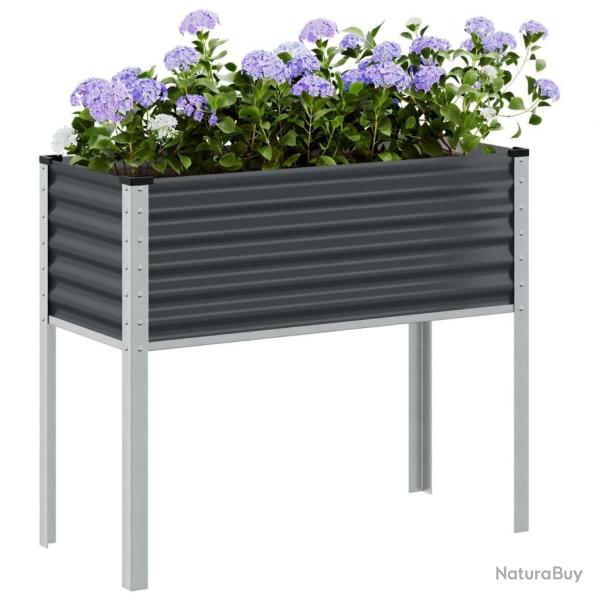 Jardinire anthracite 100x41x90 cm acier alsavelo