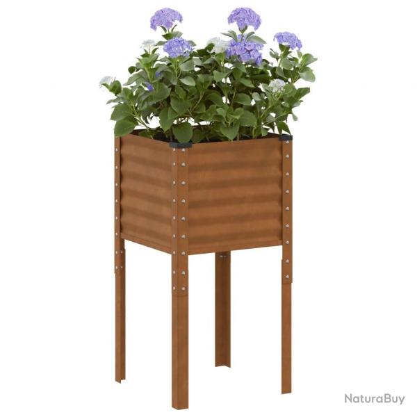 Jardinire 45x45x88 cm acier rsistant aux intempries alsavelo