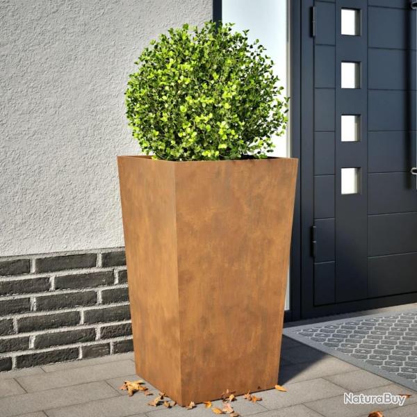 Jardinire 45x45x75 cm acier rsistant aux intempries alsavelo