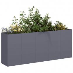 Jardinière anthracite 200x40x80 cm acier laminé à froid alsavelo