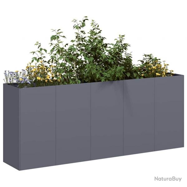 Jardinire anthracite 200x40x80 cm acier lamin  froid alsavelo