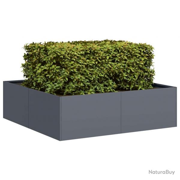 Jardinire anthracite 100x100x30 cm acier alsavelo