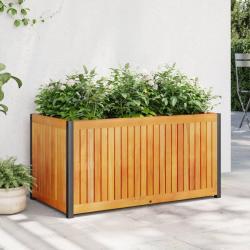 Jardinière 85x45x44 cm bois massif d'acacia et acier alsavelo