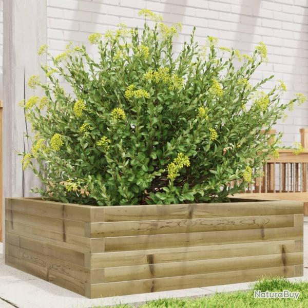 Jardinire 70x70x23 cm bois de pin imprgn alsavelo