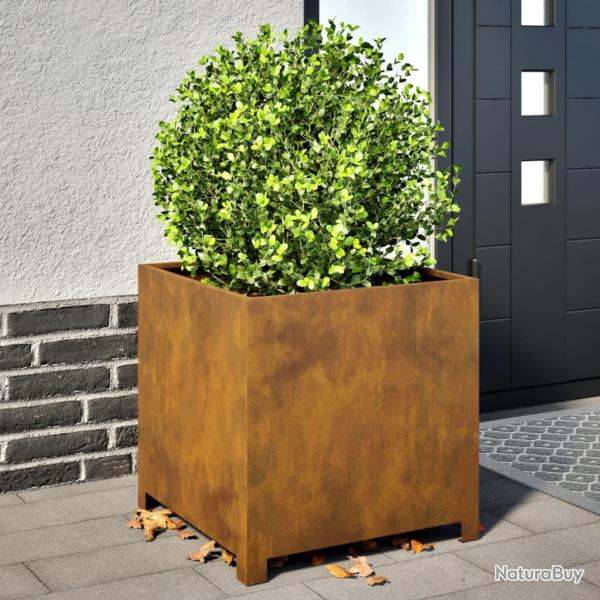 Jardinire 50x50x50 cm acier rsistant aux intempries alsavelo