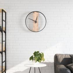 Horloge murale marron Ø35 cm fer et bois de chêne alsavelo