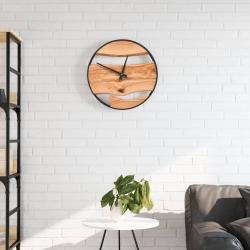 Horloge murale marron Ø35 cm fer et bois d'olivier alsavelo