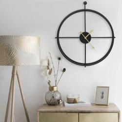 Horloge murale Noir 52 cm Fer alsavelo