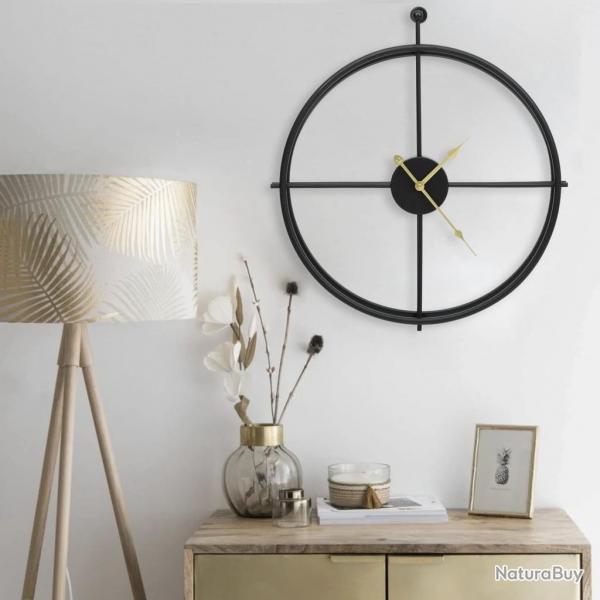 Horloge murale Noir 52 cm Fer alsavelo