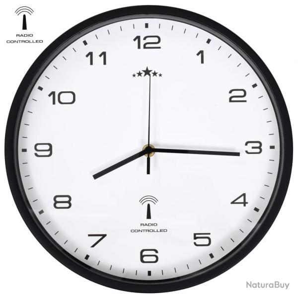 Horloge murale radioguide Mouvement  quartz 31 cm Blanc/noir alsavelo