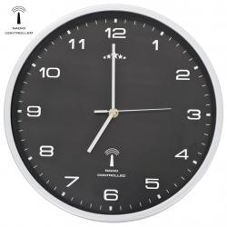 Horloge murale radioguidée avec mouvement à quartz 31 cm Noir alsavelo