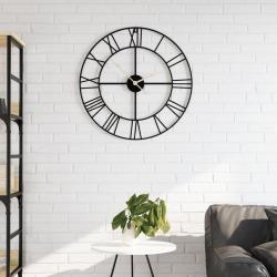 Horloge murale noir Ø50 cm fer alsavelo