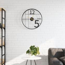 Horloge murale noir Ø50 cm fer alsavelo
