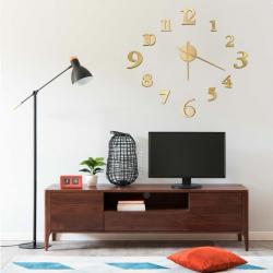 Horloge murale 3D Design moderne Doré 100 cm XXL alsavelo