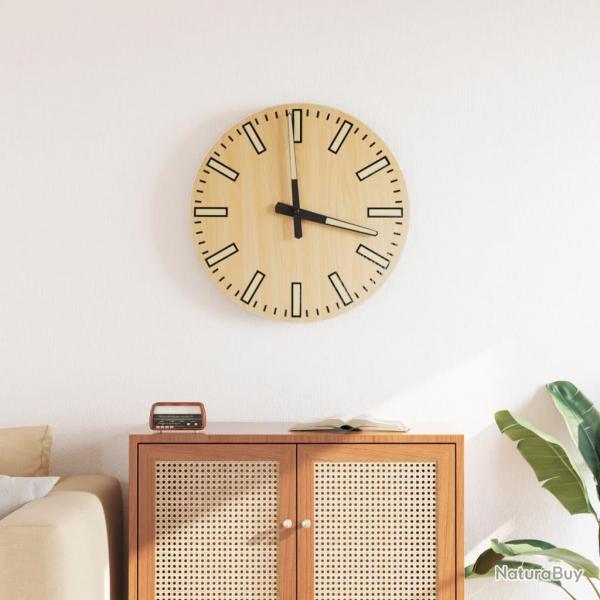 Horloge murale avec aiguilles lumineuses jaune 30 cm alsavelo