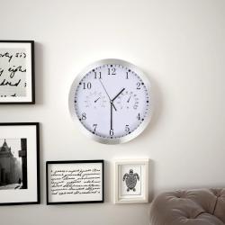 Horloge murale à quartz Hygromètre et thermomètre 30 cm Blanc alsavelo