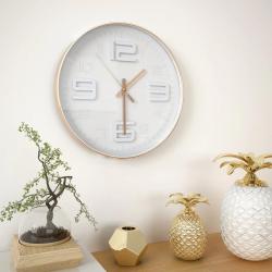 Horloge murale avec aspect de cuivre 30,5 cm alsavelo