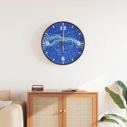 Horloge murale et échelles et aiguilles lumineuses bleu Ø30 cm alsavelo
