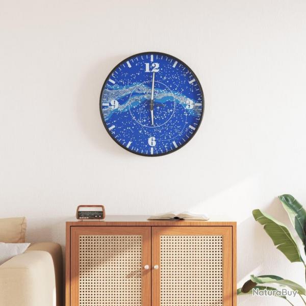 Horloge murale et chelles et aiguilles lumineuses bleu 30 cm alsavelo
