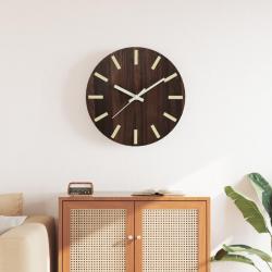Horloge murale et échelles et aiguilles lumineuses marron Ø30cm alsavelo