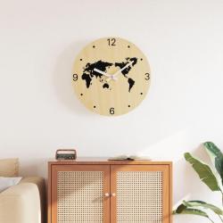 Horloge murale jaune et noir Ø30 cm bois d'ingénierie alsavelo