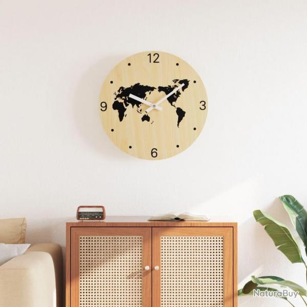 Horloge murale jaune et noir 30 cm bois d'ingnierie alsavelo