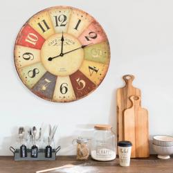 Horloge murale vintage Colorée 60 cm alsavelo
