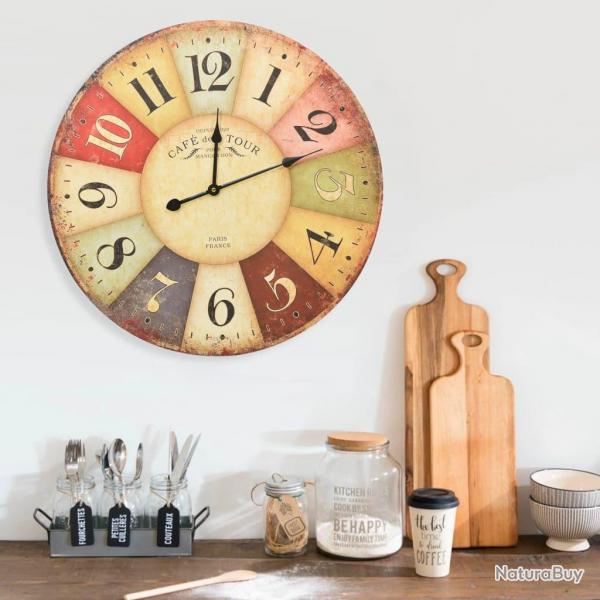 Horloge murale vintage Colore 60 cm alsavelo