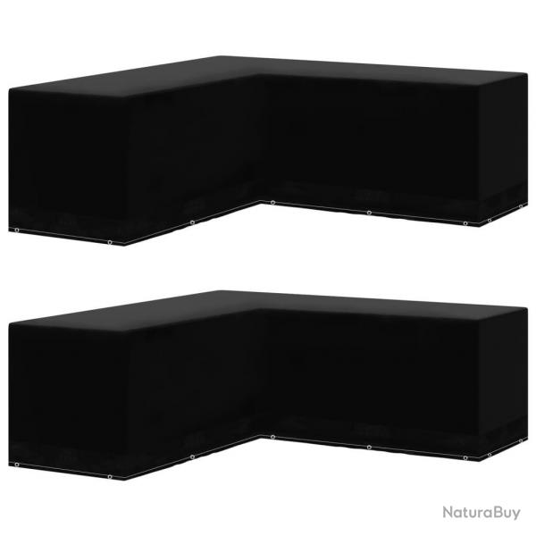 Housses de salon de jardin 2pcs Forme L 12 oeillets 250x250x90cm alsavelo