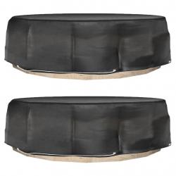 Housses pour salon îlot 2 pcs 8 oeillets Ø188x50 cm rond alsavelo