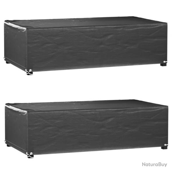 Housses salon de jardin 2pcs 8oeillets 125x70x35cm rectangulaire alsavelo