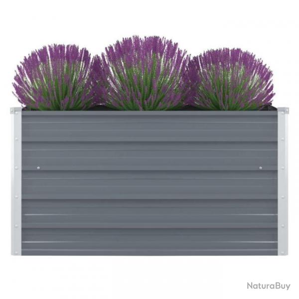 Jardinire 100 x 100 x 45 cm Acier galvanis Gris