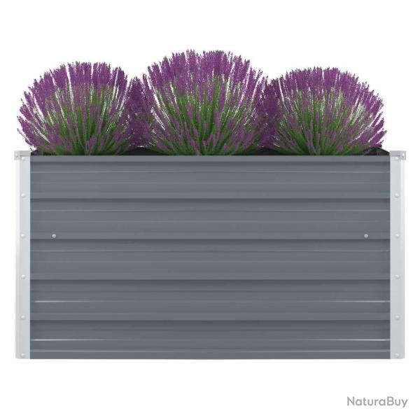 Jardinire 100 x 100 x 45 cm Acier galvanis Gris alsavelo