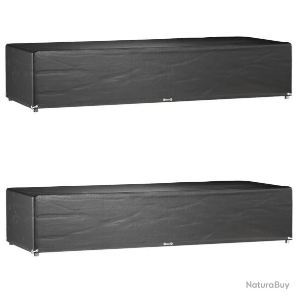 Housses pour chaise longue 2 pcs 12 oeillets 205x75x40 cm PE alsavelo