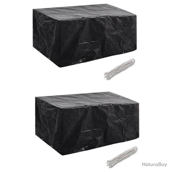 Housses de salon de jardin 2 pcs Rotin 8 oeillets 180 x 140 cm alsavelo