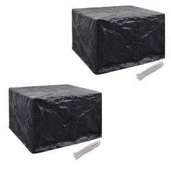 Housses de salon de jardin 2 pcs Rotin 8 oeillets 113x113 cm alsavelo