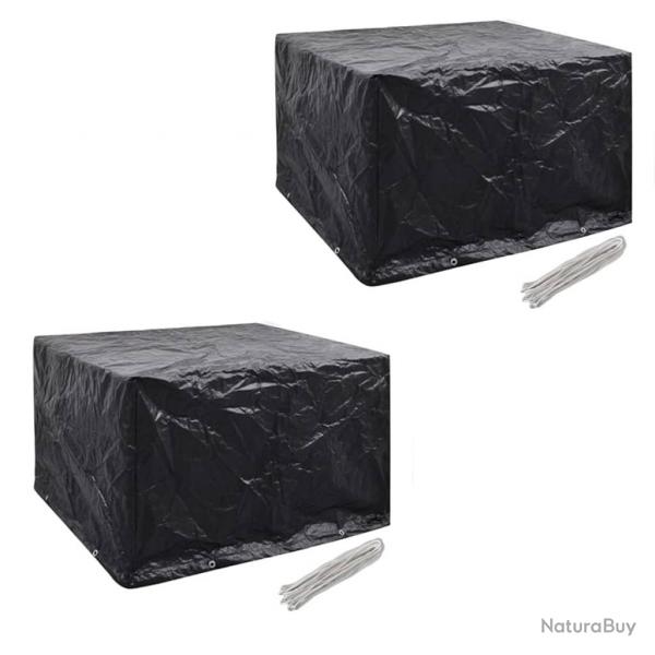 Housses de salon de jardin 2 pcs Rotin 8 oeillets 113x113 cm alsavelo