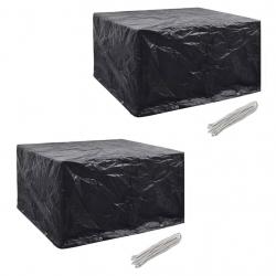 Housses de salon de jardin 2 pcs Rotin 8 oeillets 172x113 cm alsavelo