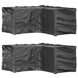 Housses de salon de jardin en forme de L 2 pcs 12 oeillets alsavelo