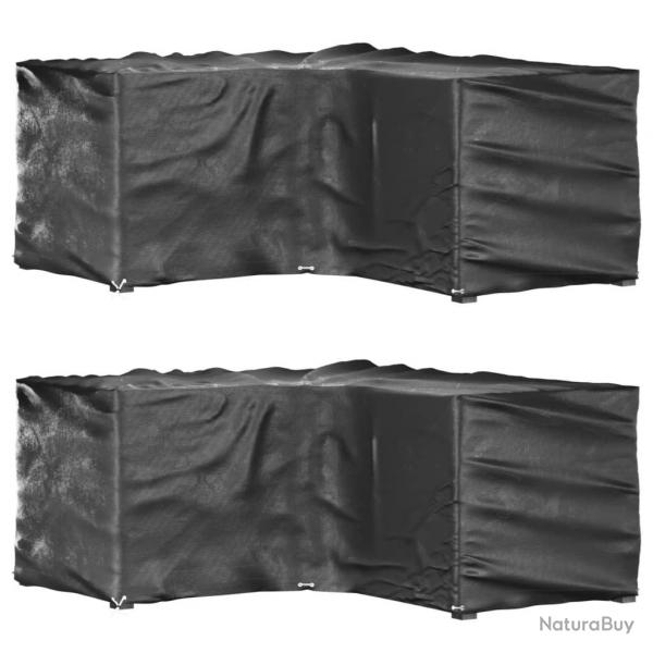 Housses de salon de jardin en forme de L 2 pcs 12 oeillets alsavelo