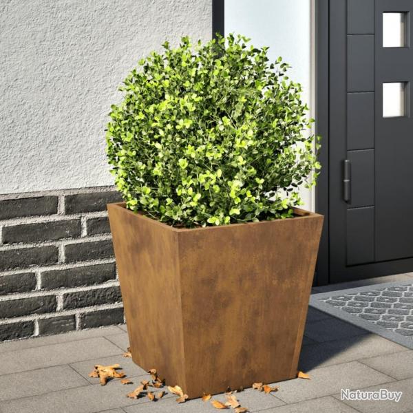 Jardinire 40x40x40 cm acier rsistant aux intempries alsavelo