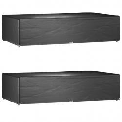 Housses de salon de jardin 2 pcs 12 oeillets rectangulaire alsavelo
